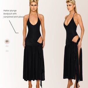 Elegant Black Halter Maxi Dress